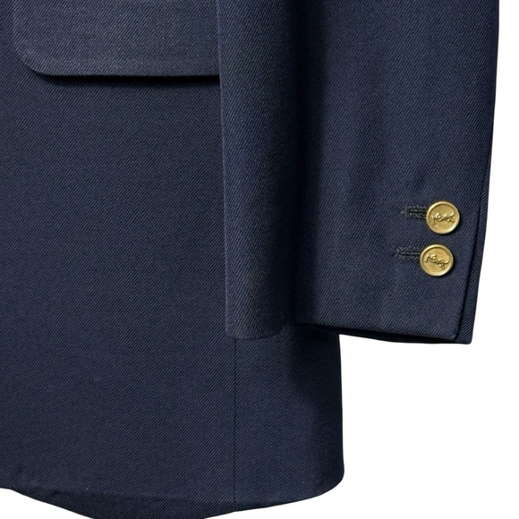 Vintage Yves Saint Laurent YSL Navy Wool Gold Button Blazer Mens US 38-40 FRANCE - Picture 5 of 7